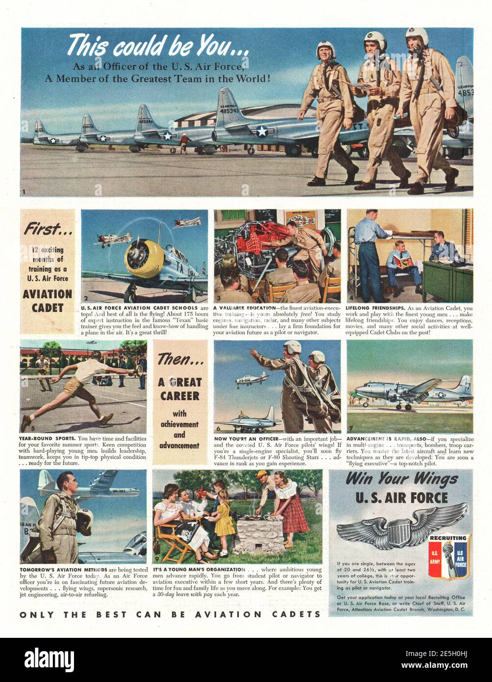 1950 U.S. Magazine Air Force Recruiting Advert Stock Photo