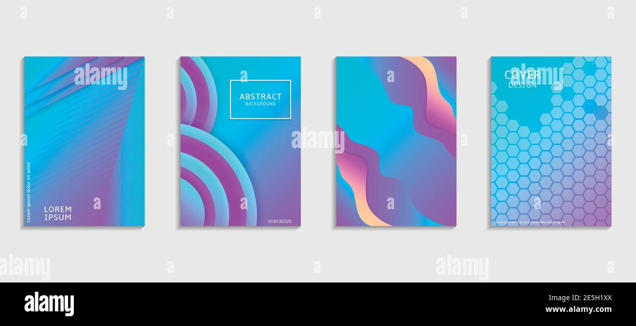 Modern abstract covers set, minimal covers design. Colorful geometric background, vector