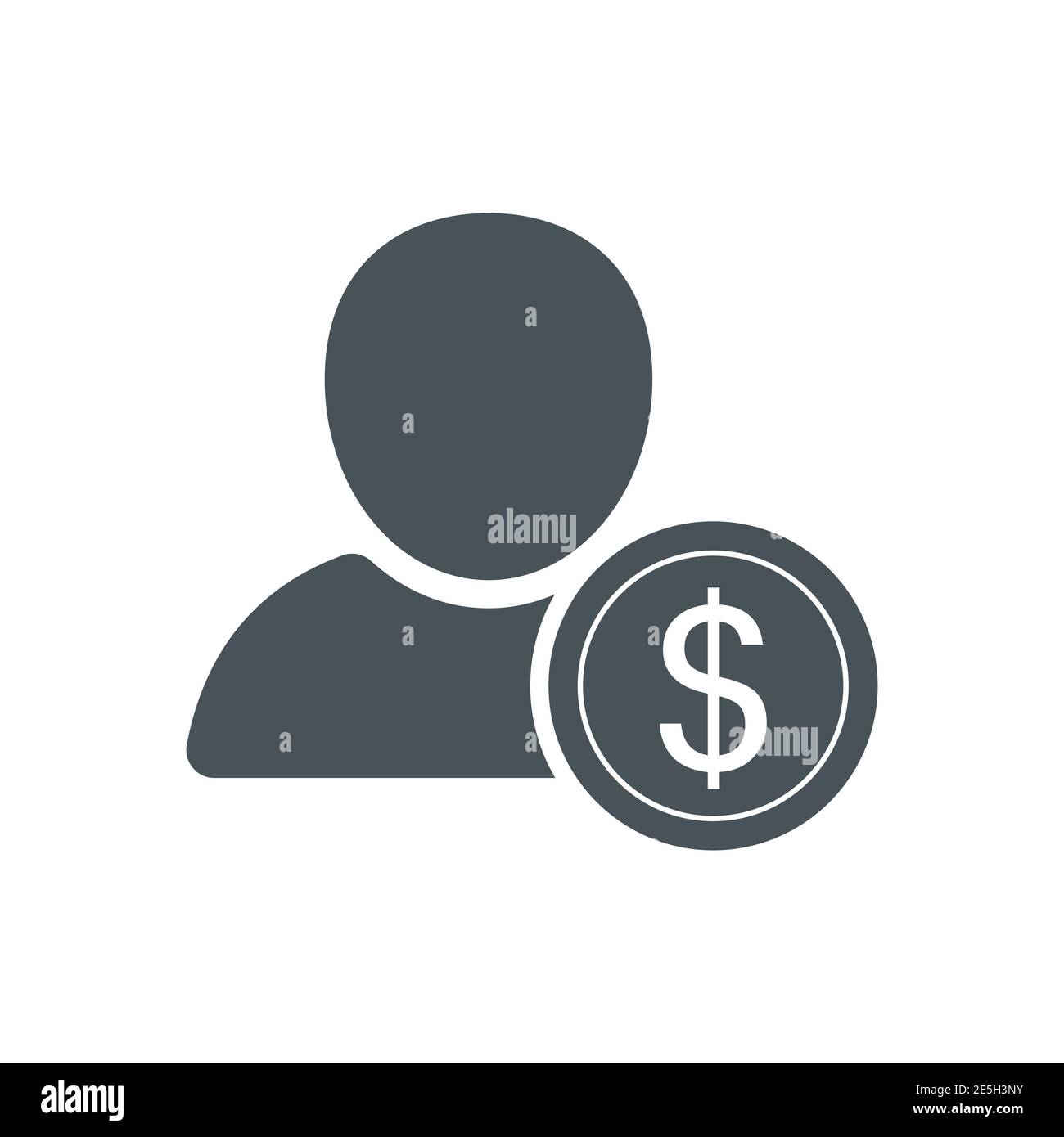 People and money icon. Rich man black silhouette. Vector isolated on ...