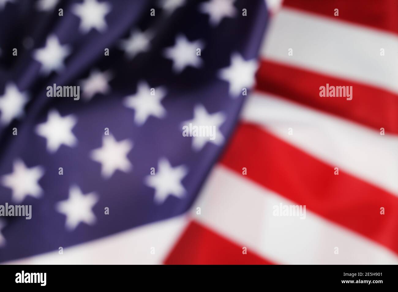US state flag close-up, out of focus, background. Stock Photo