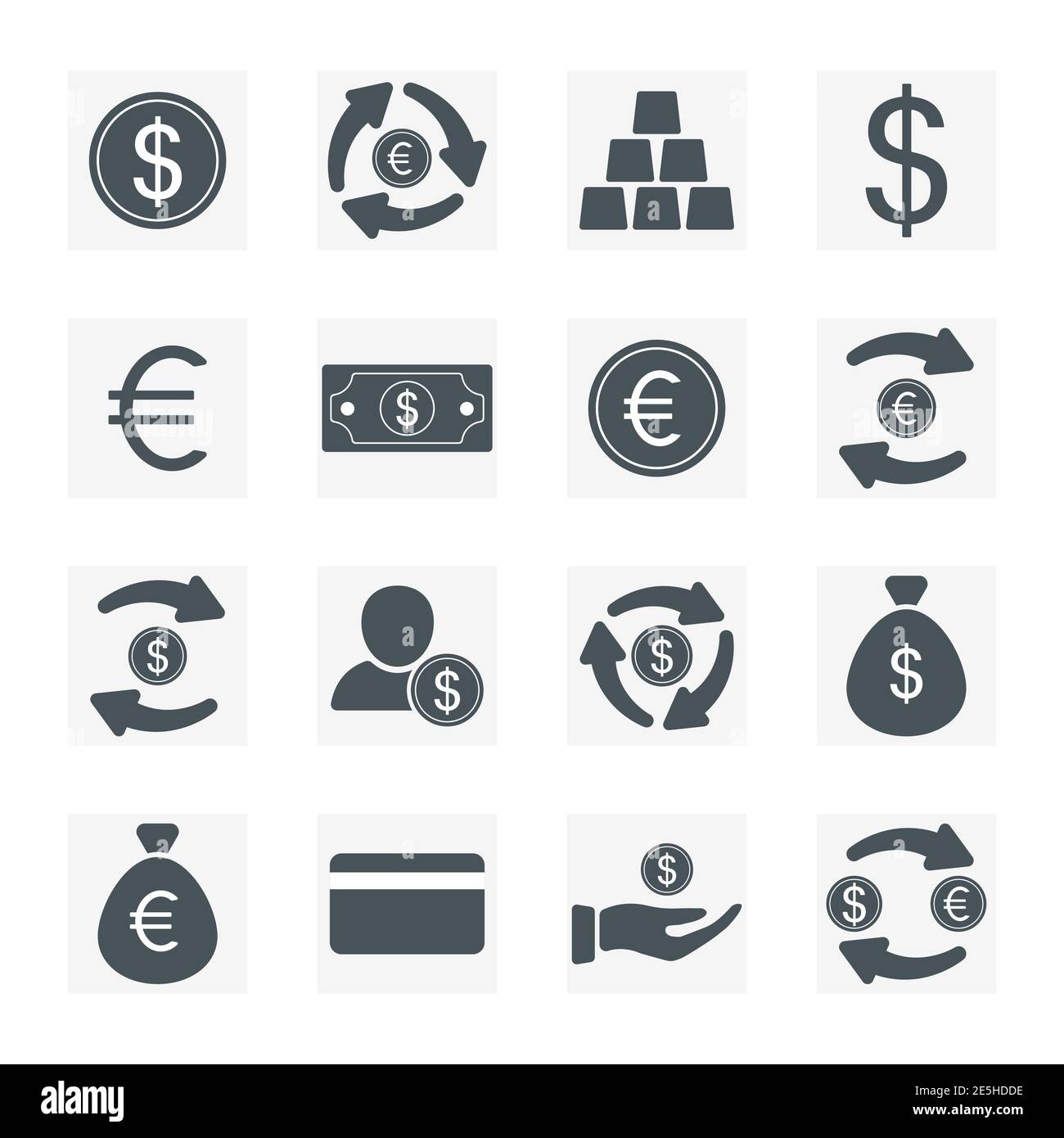 Money set icon. Wealth symbol collection. Busines concept. Vector isolated on white Stock Vector Money set icon. Wealth symbol collection. Busines concept. Vector isolated on white Stock Vector