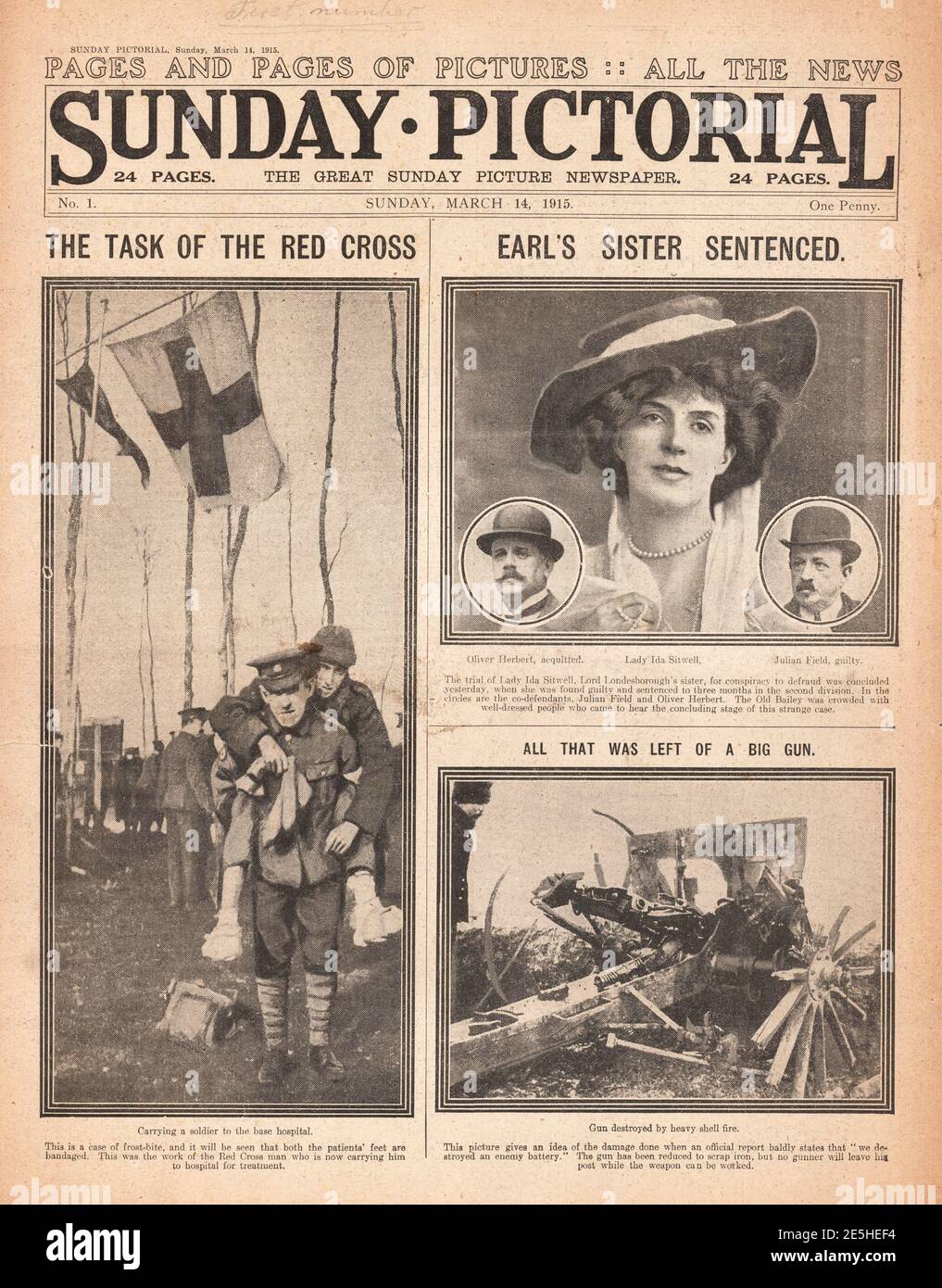 1915 Sunday Pictorial No. 1 Issue Stock Photo