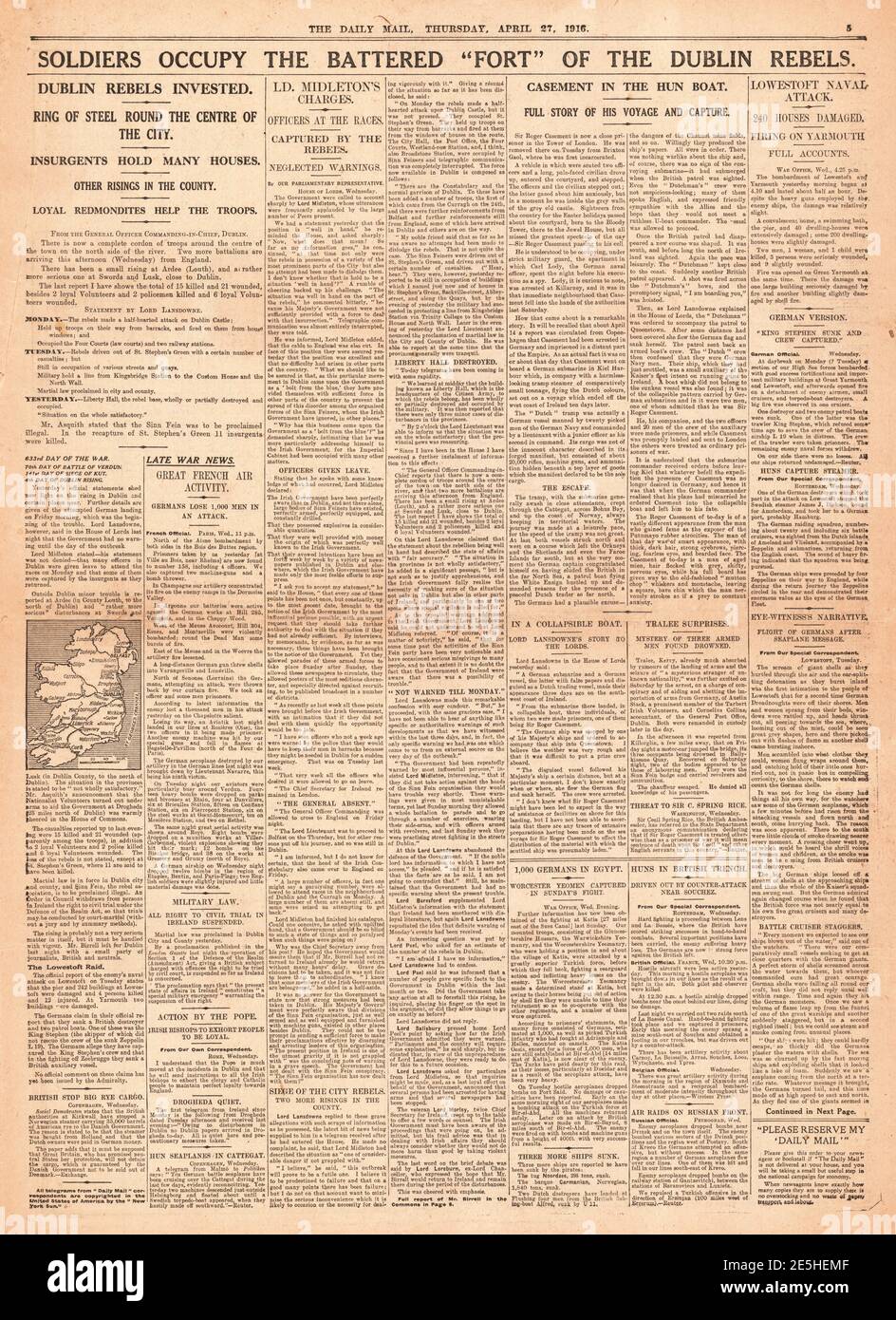 1916 Daily Mail Irish Uprising Stock Photo