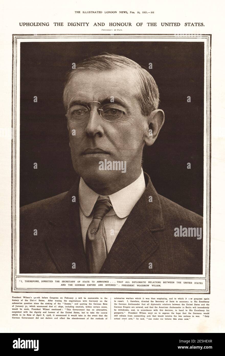 1917 Illustrated London News Portrait of Woodrow Wilson Stock Photo Alamy