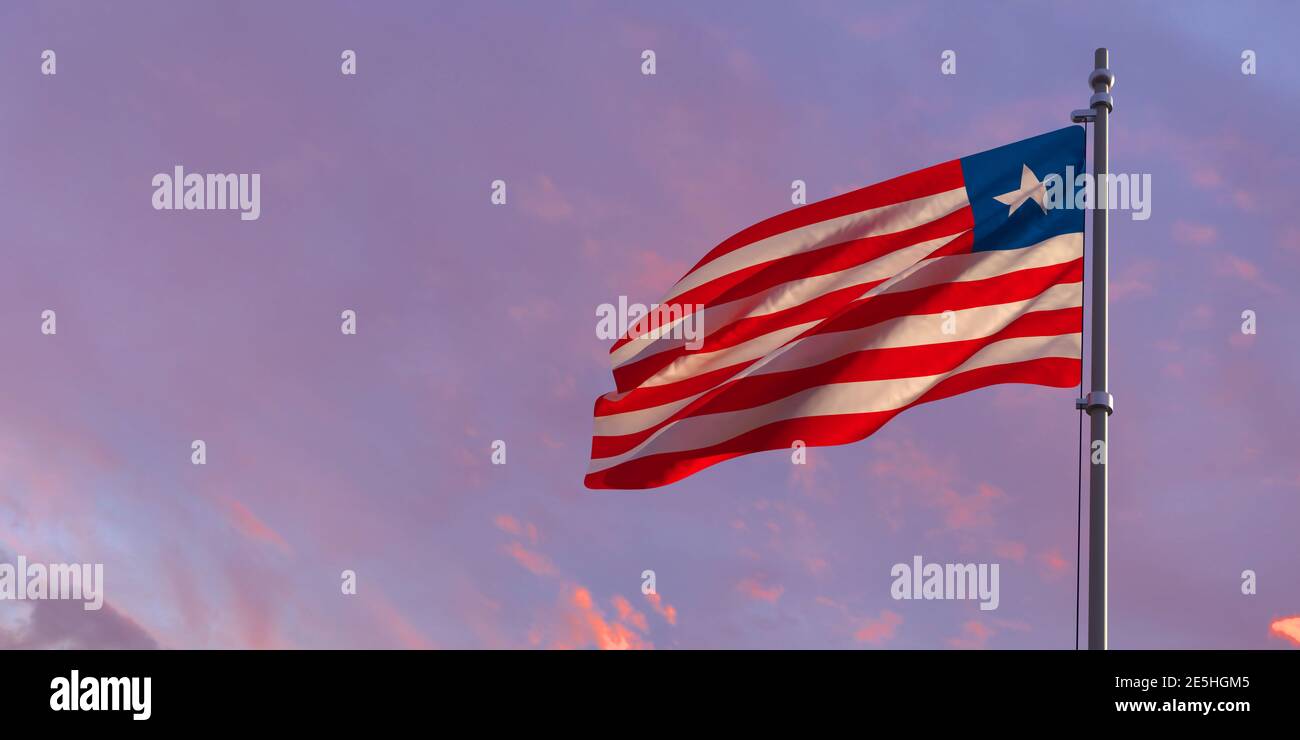 3d rendering of the national flag of the Liberia Stock Photo - Alamy