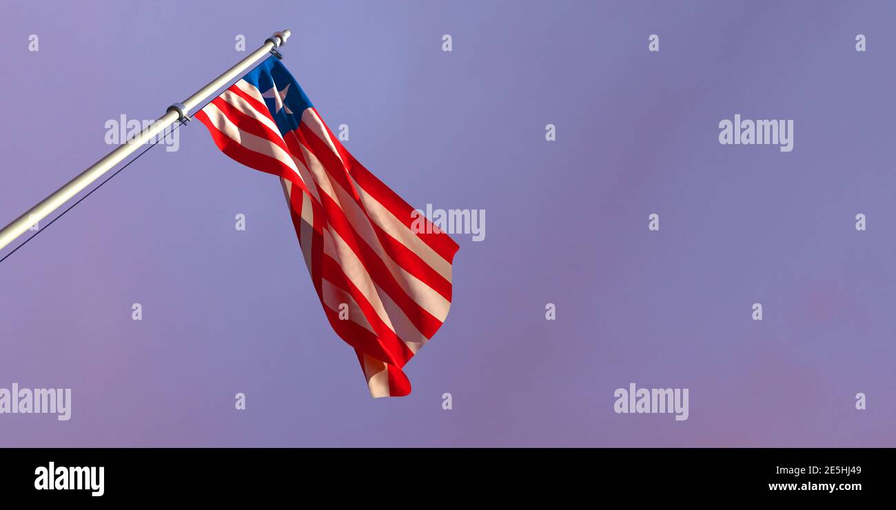 3d rendering of the national flag of the Liberia Stock Photo - Alamy