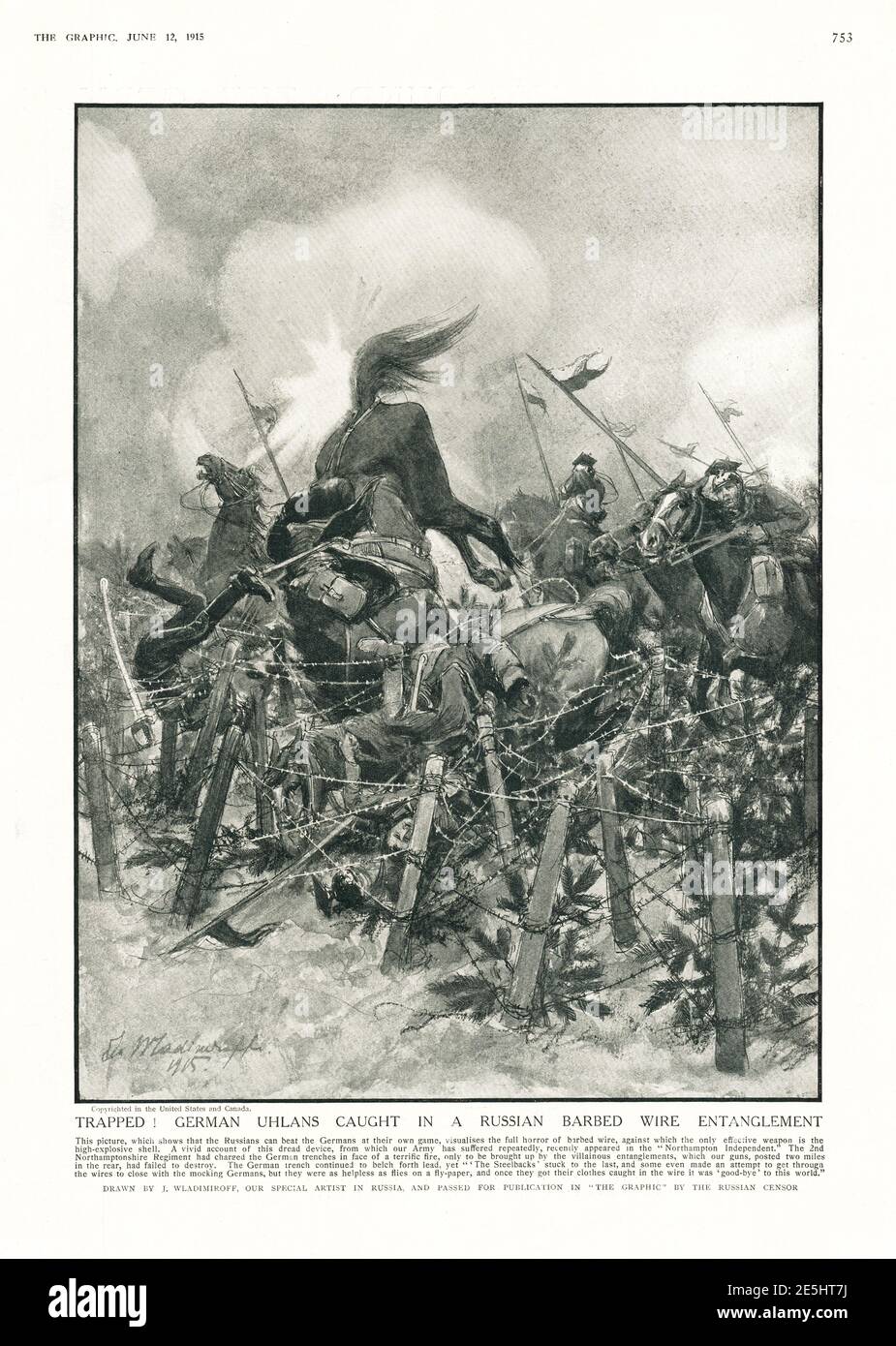 1915 The Graphic German cavalry on the Eastern Front Stock Photo