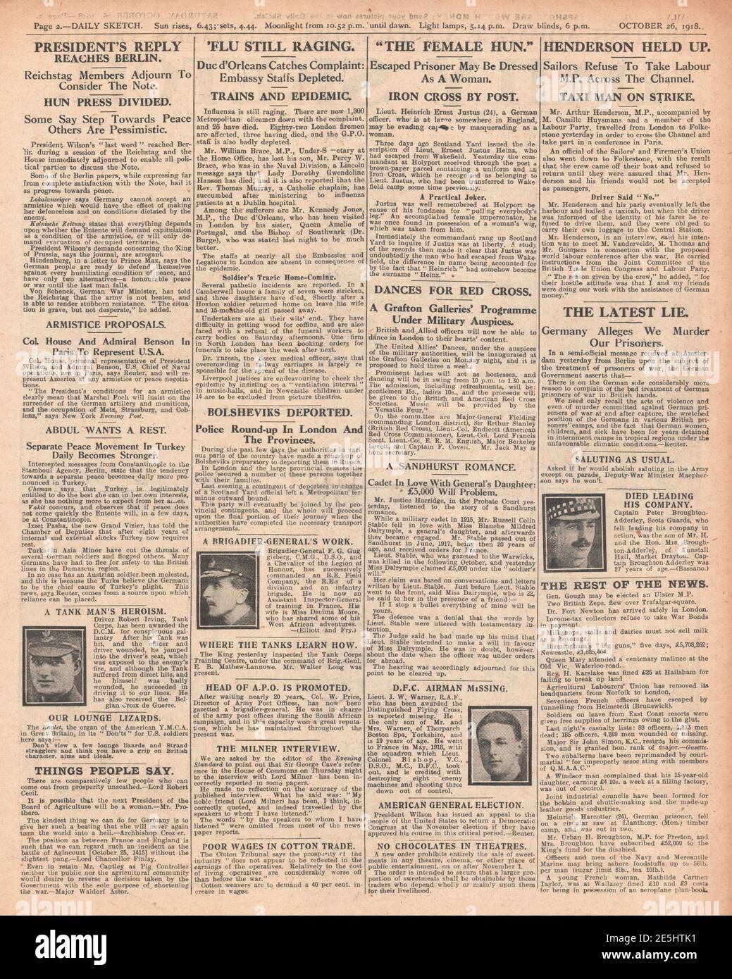 1918 spanish flu newspaper hi-res stock photography and images - Alamy