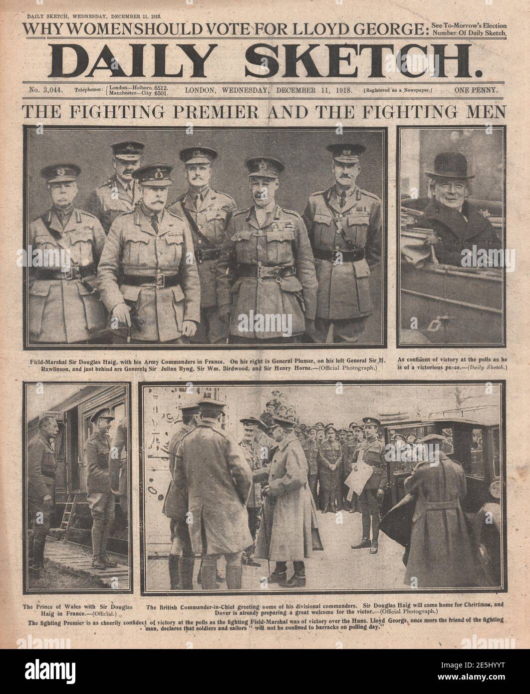 1918 Daily Sketch Field Marshal Sir Douglas Haig Stock Photo