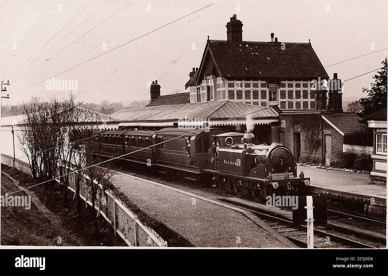 Midhurst (LBSCR) railway station (postcard). Stock Photo