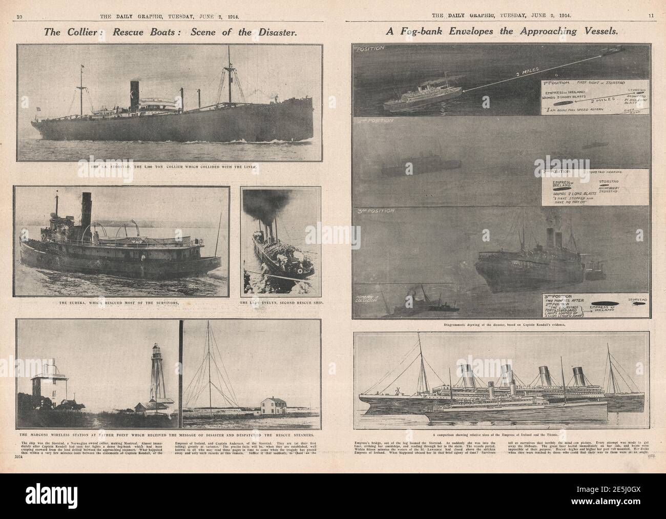 1914 Daily Graphic Sinking of the Empress of Ireland Stock Photo