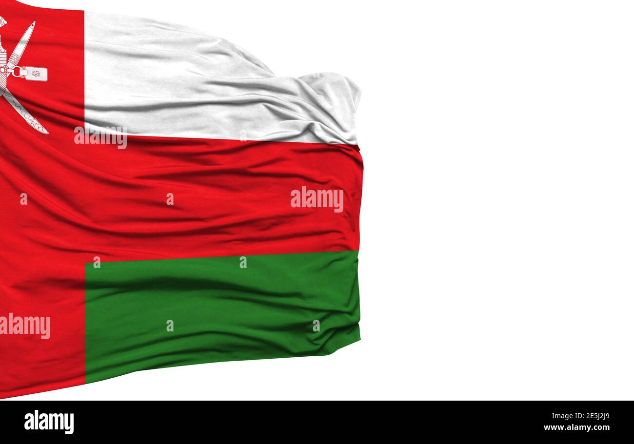 Oman flag isolated on white background Stock Photo - Alamy