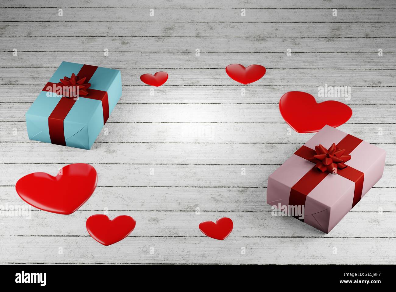Valentines day background with Love Hearts. 3D Illustration Stock Photo ...