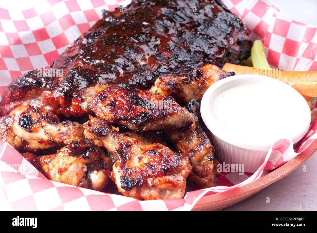 chicken and rib dinner Stock Photo Alamy
