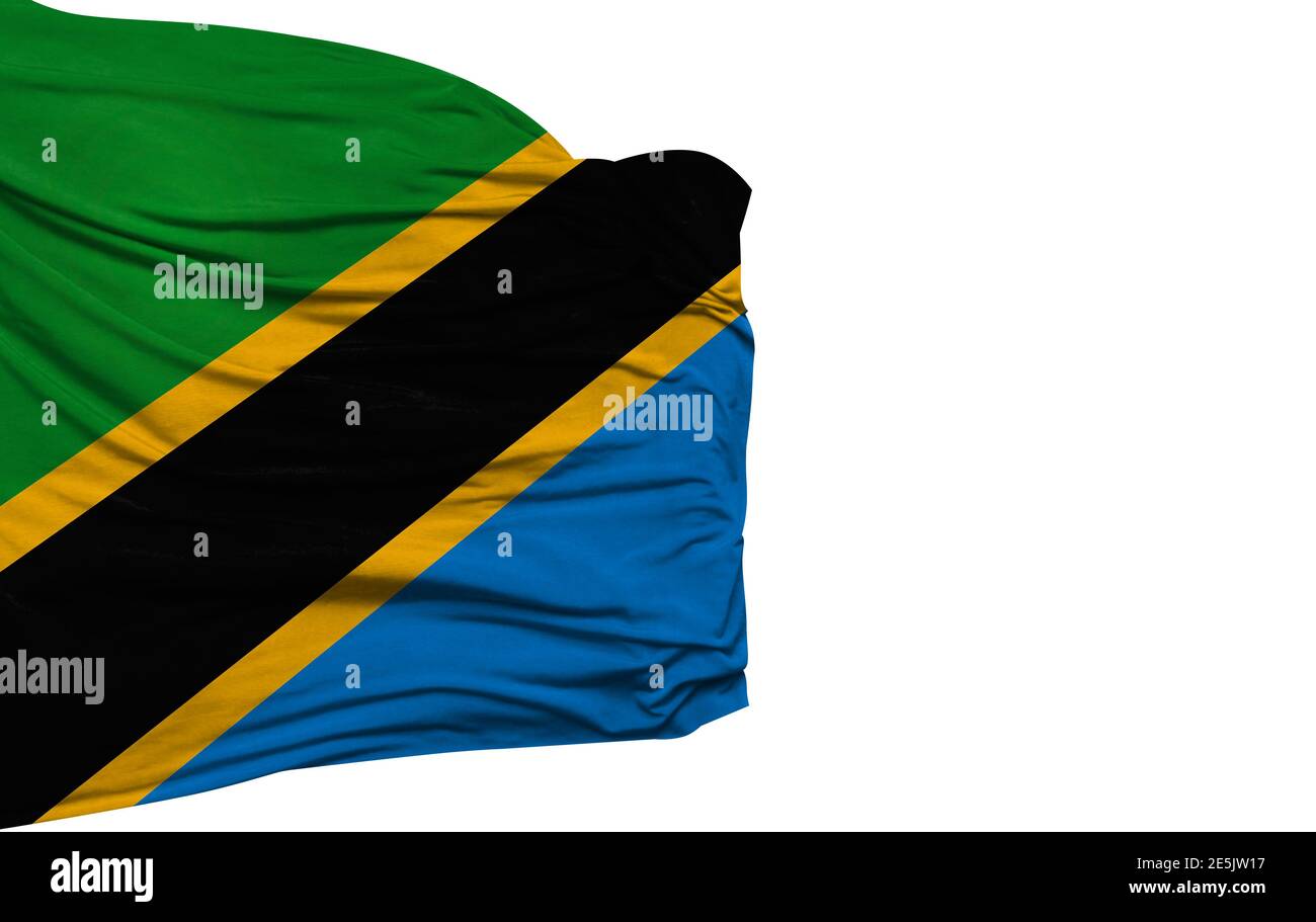 Tanzania flag isolated on white background Stock Photo - Alamy