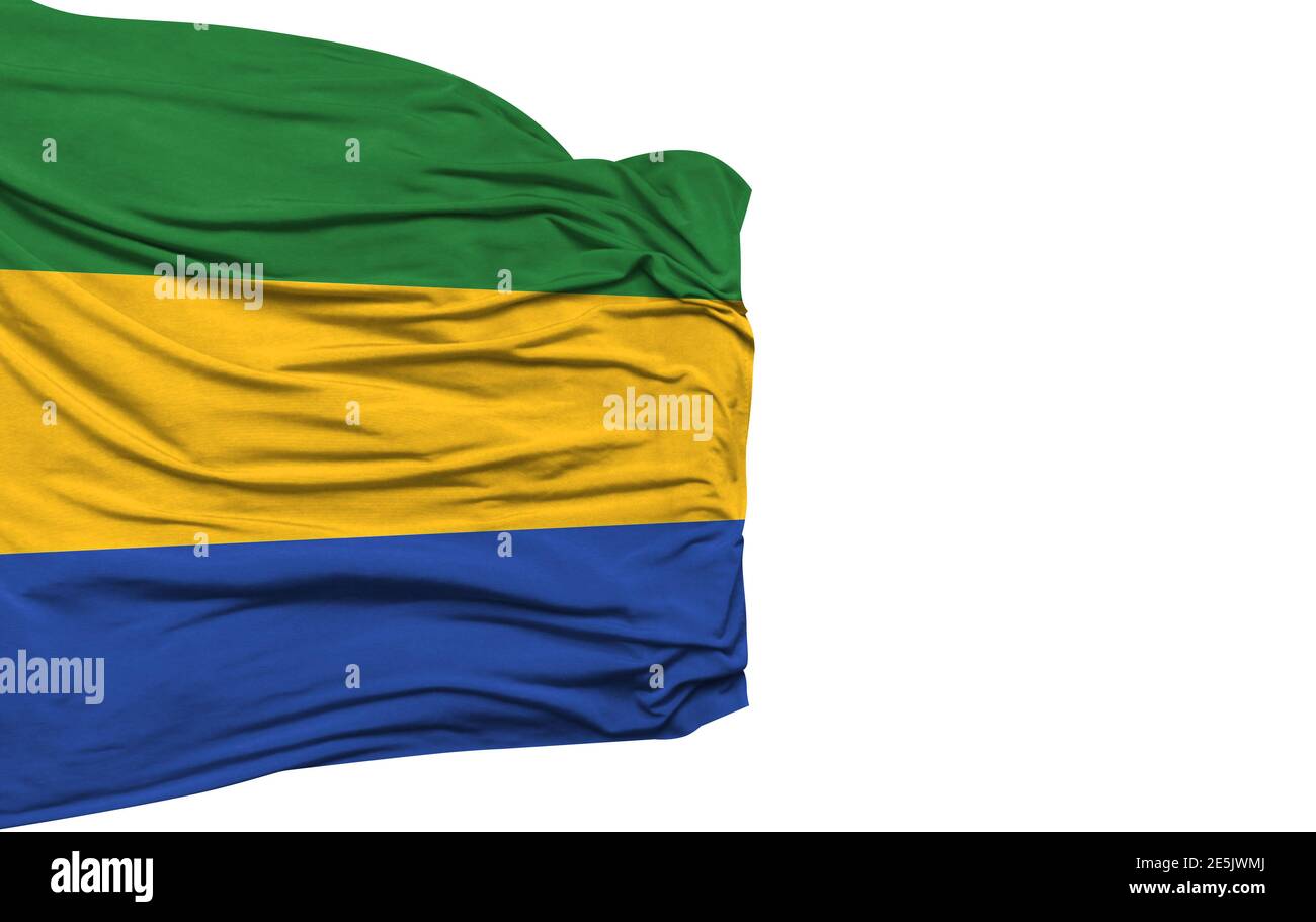 Gabon flag isolated on white background Stock Photo - Alamy