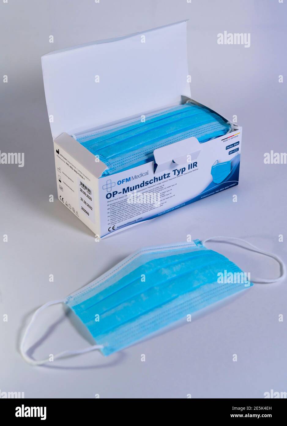 Pack of surgical mouth masks, with CE marking, Stock Photo