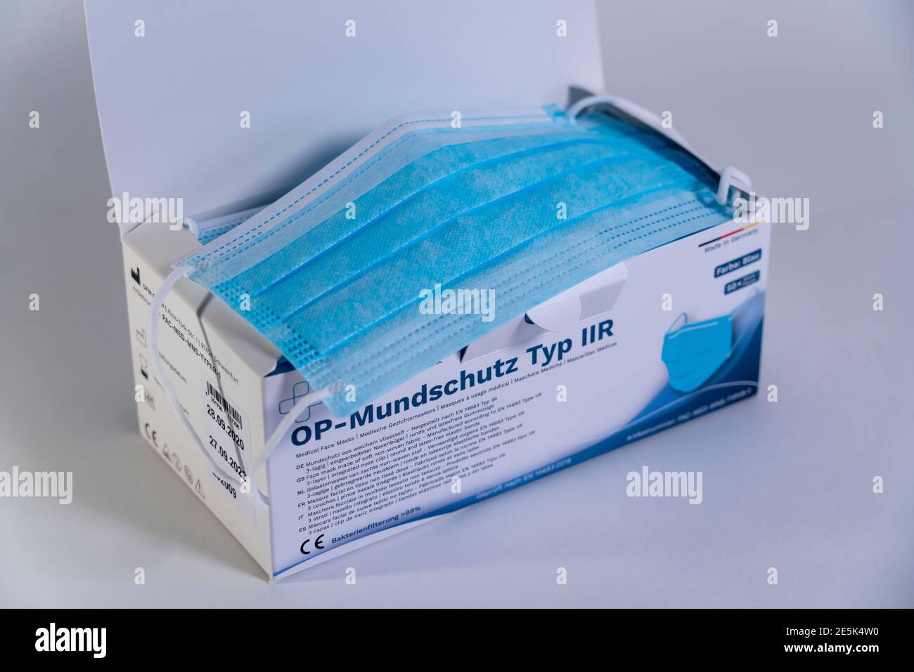 Pack of surgical mouth masks, with CE marking, Stock Photo