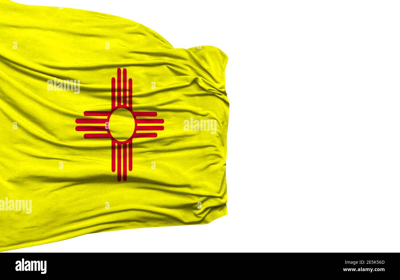 State of New Mexico flag isolated on white background Stock Photo - Alamy
