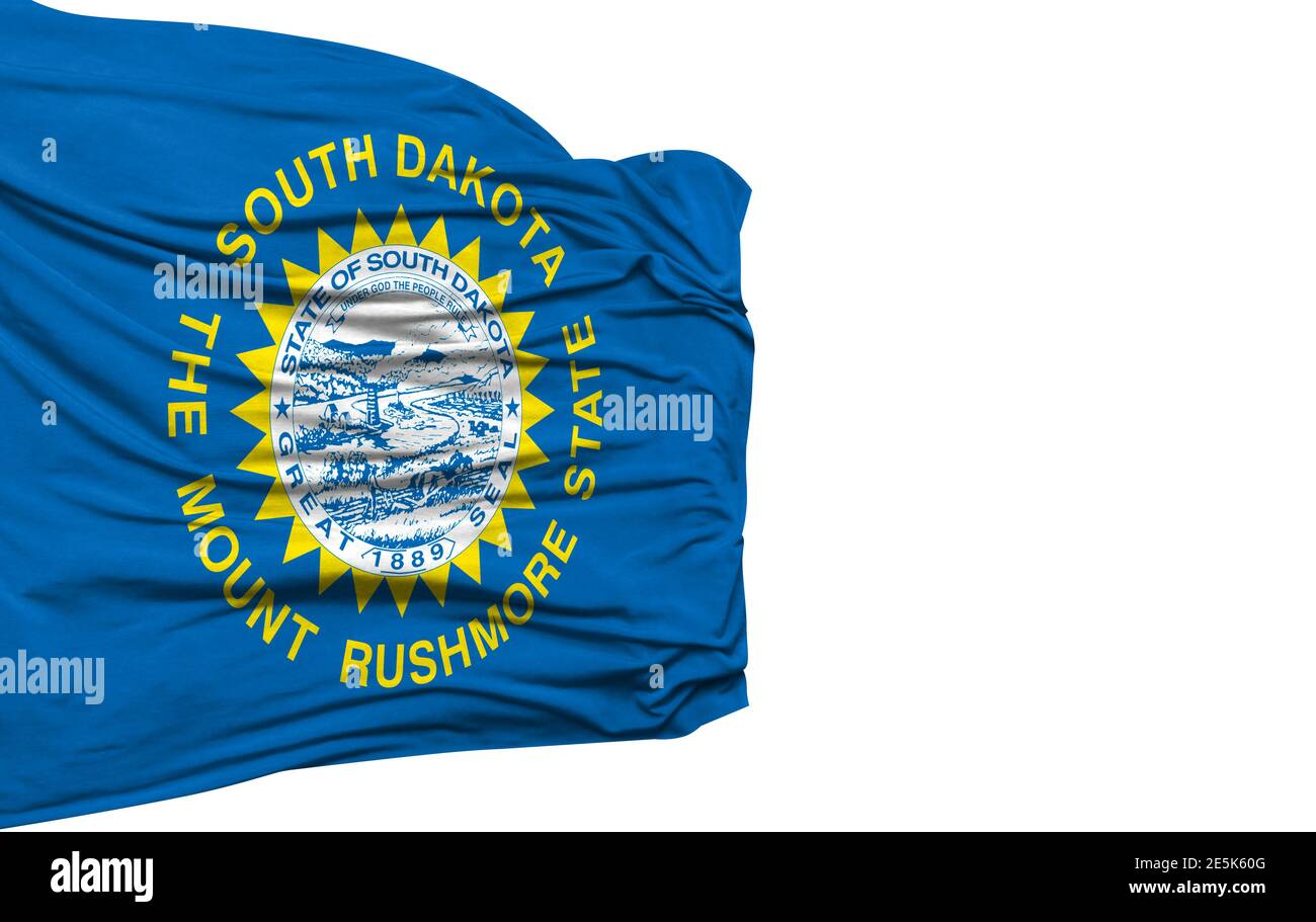 State of South Dakota flag isolated on white background Stock Photo Alamy