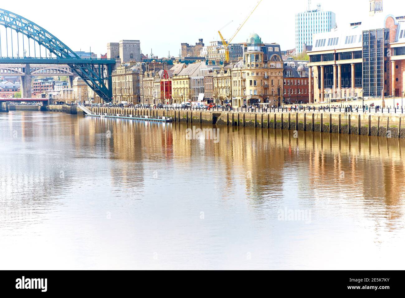 View of the Quayside from Gateshead in Newcastle Upon Tyne, Tyneside, North East England, UK Stock Photo