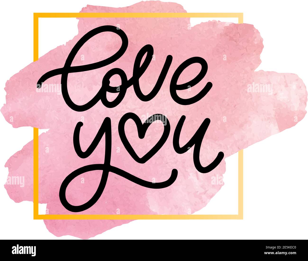 I love you. I heart you. Valentines day greeting card with calligraphy ...