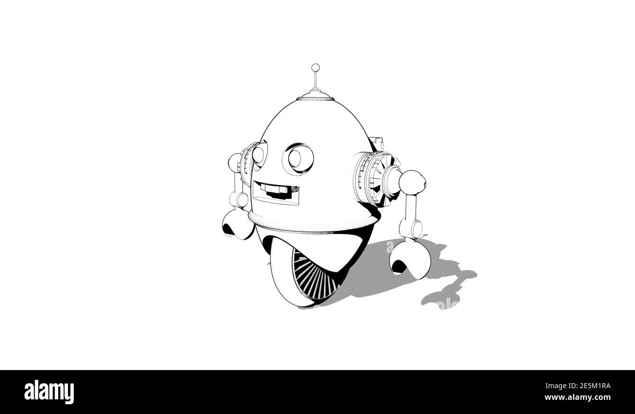 robot icon isolated on white background 3d illustration Stock Photo - Alamy