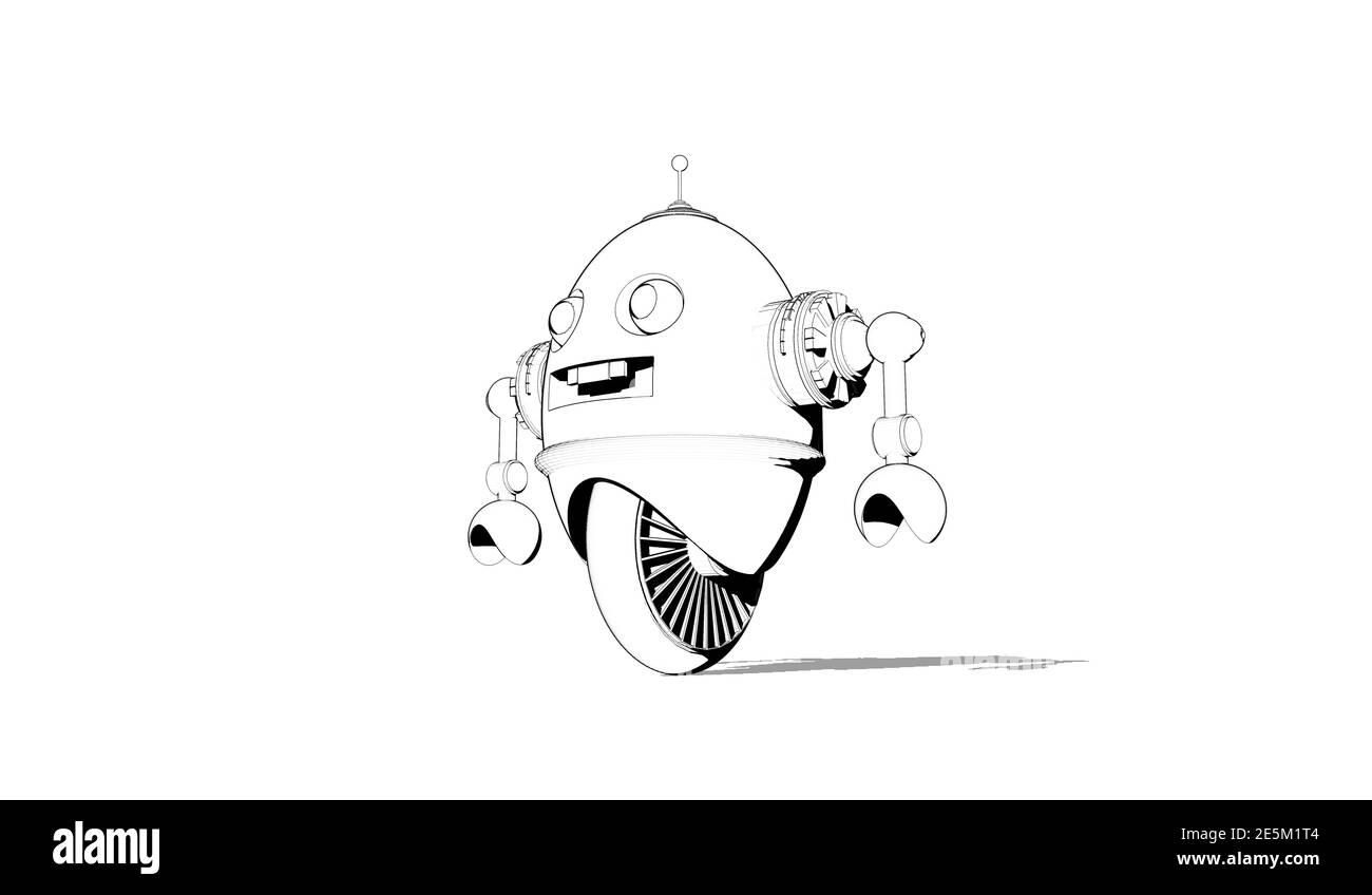 robot icon isolated on white background 3d illustration Stock Photo - Alamy