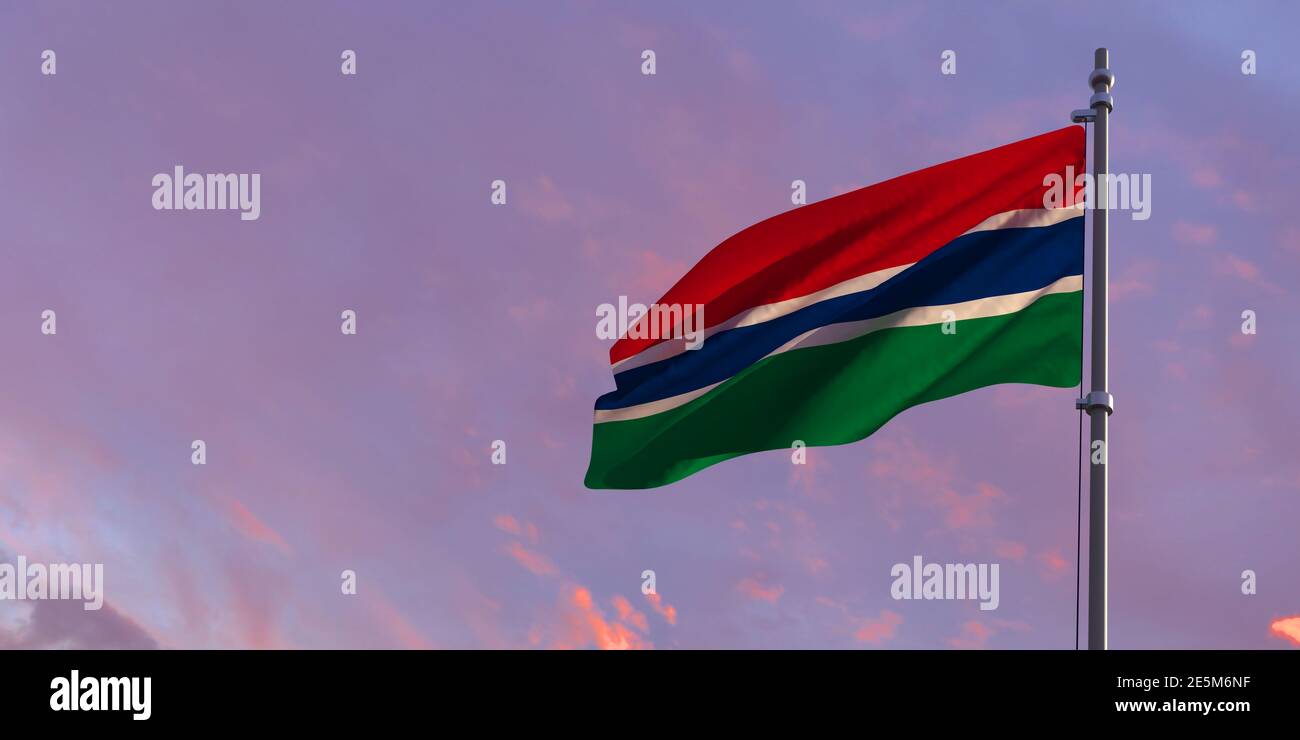 3d rendering of the national flag of the Gambia Stock Photo - Alamy