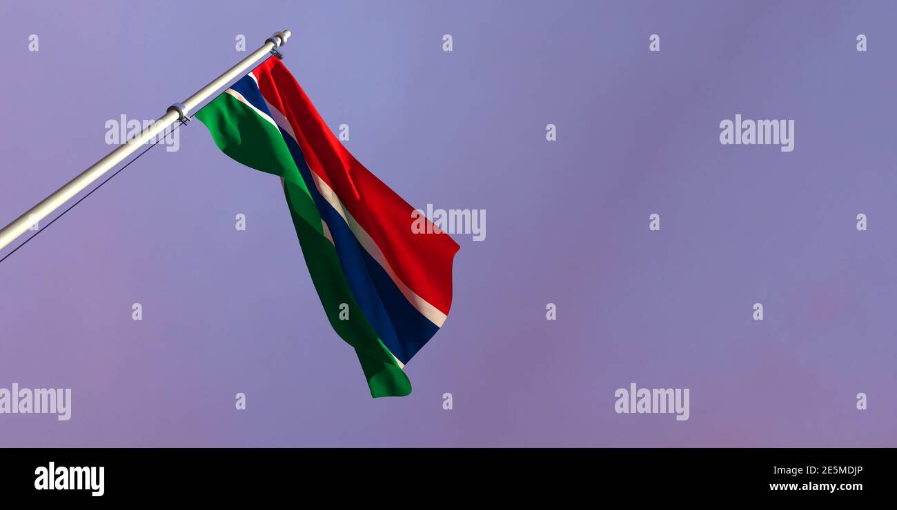 3d rendering of the national flag of the Gambia Stock Photo - Alamy