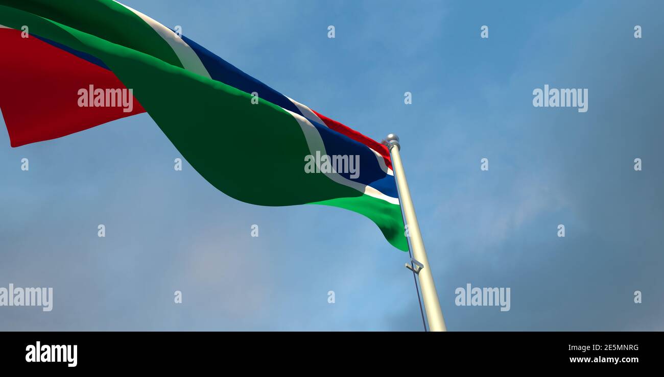 3d rendering of the national flag of the Gambia Stock Photo - Alamy