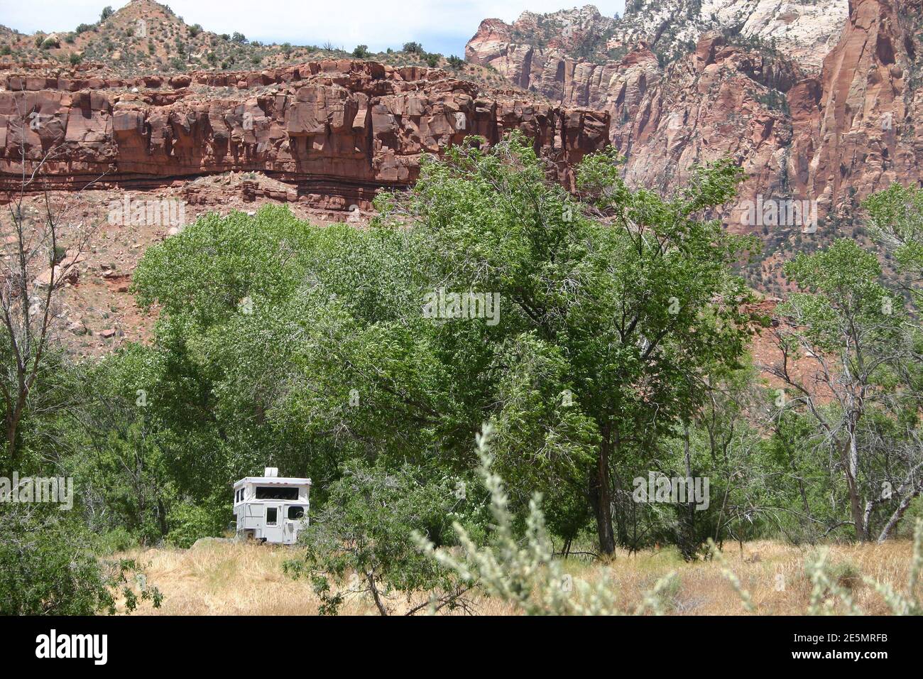 Zion National Park, Utah, USA, wilderness camping at its finest! Stock Photo