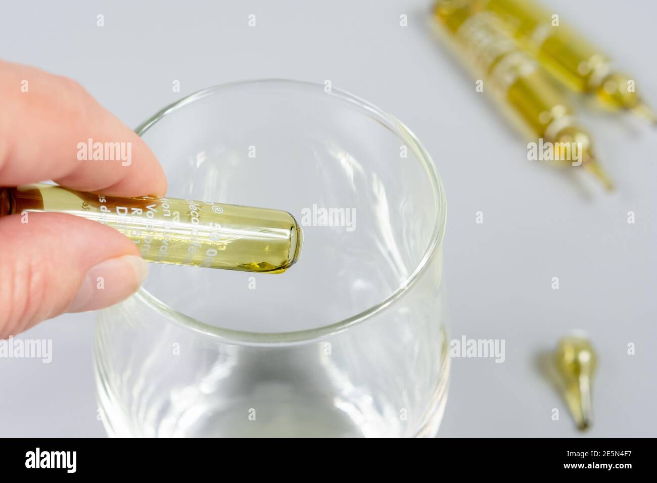 Vitamin D ampoule Stock Photo Alamy