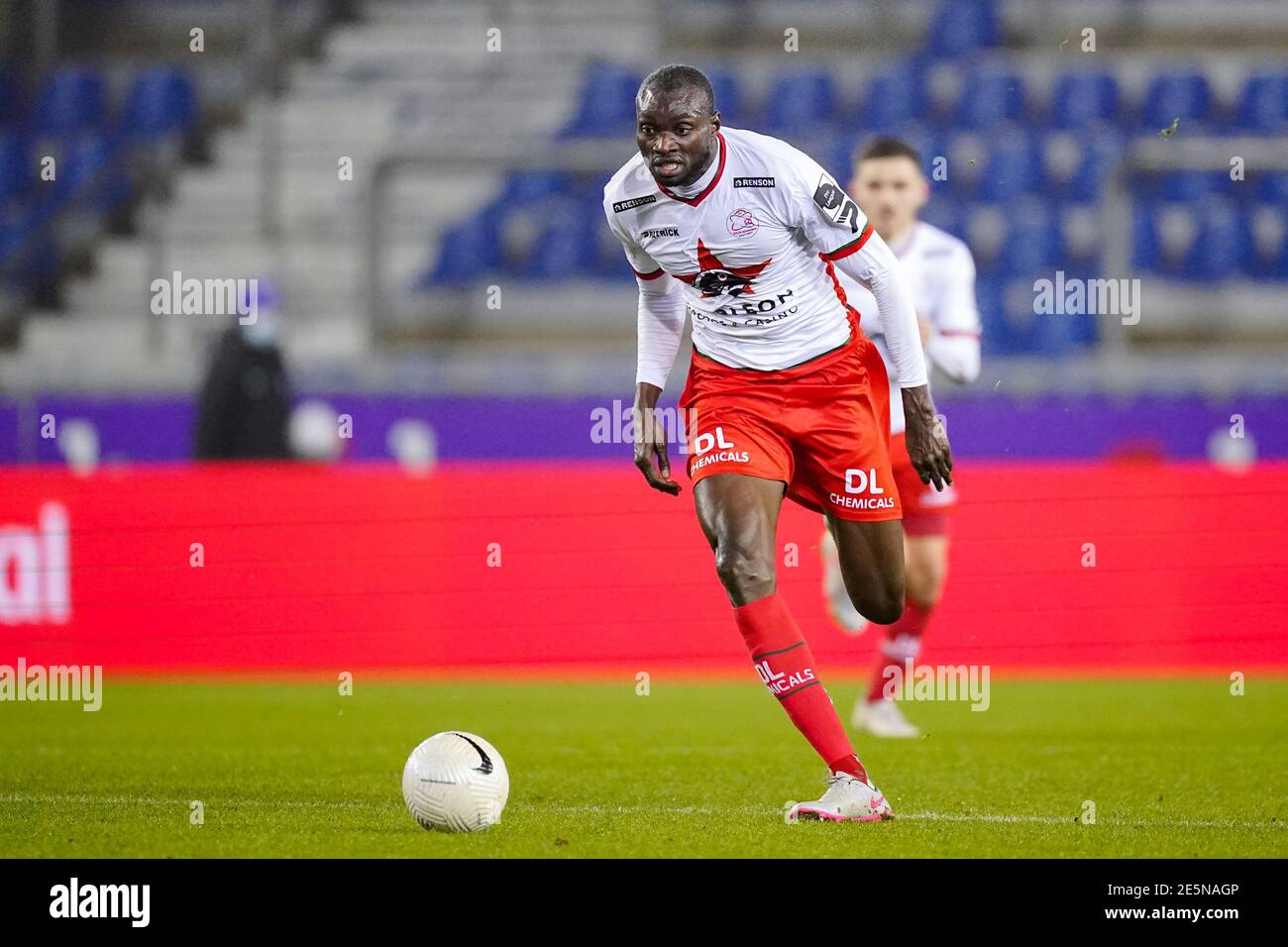 Genk Belgium January 27 Ibrahima Seck Of Zulte Waregem During The Pro League Match Between Krc Genk And Sv Zulte Waregem At Luminus Arena On Janua Stock Photo Alamy