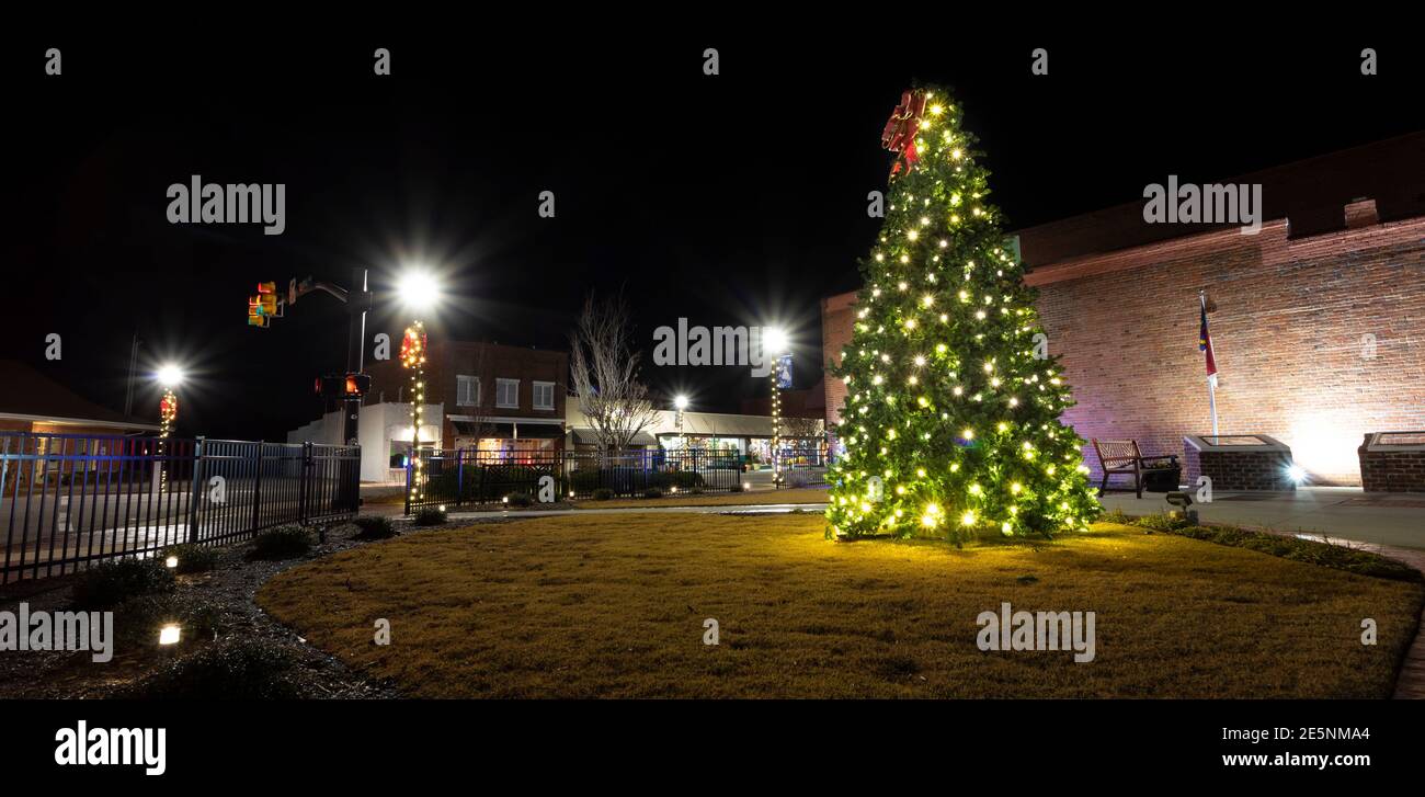Raeford North Carolina at its veterans memorial decorated with