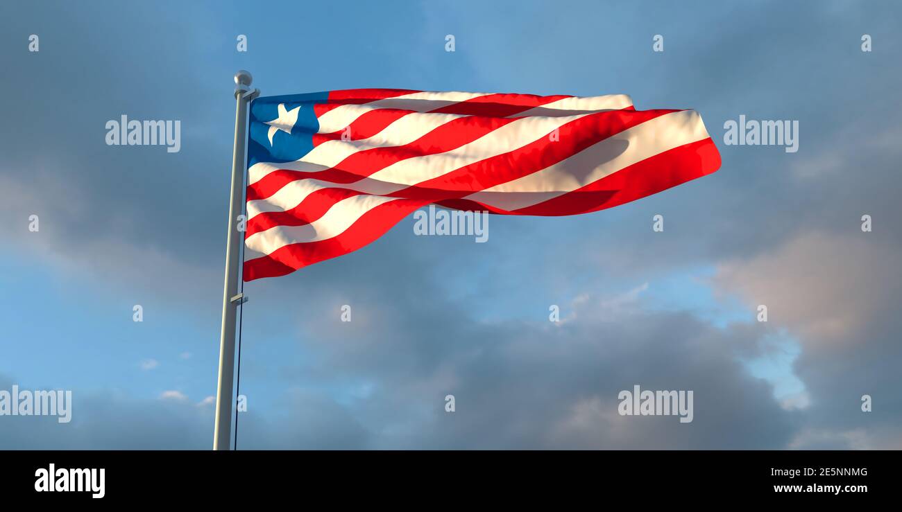 3d rendering of the national flag of the Liberia Stock Photo - Alamy
