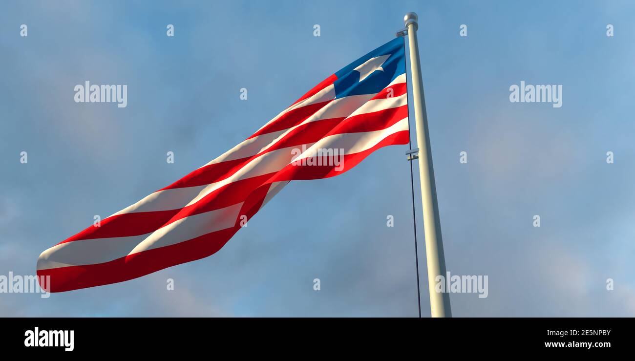 3d rendering of the national flag of the Liberia Stock Photo - Alamy