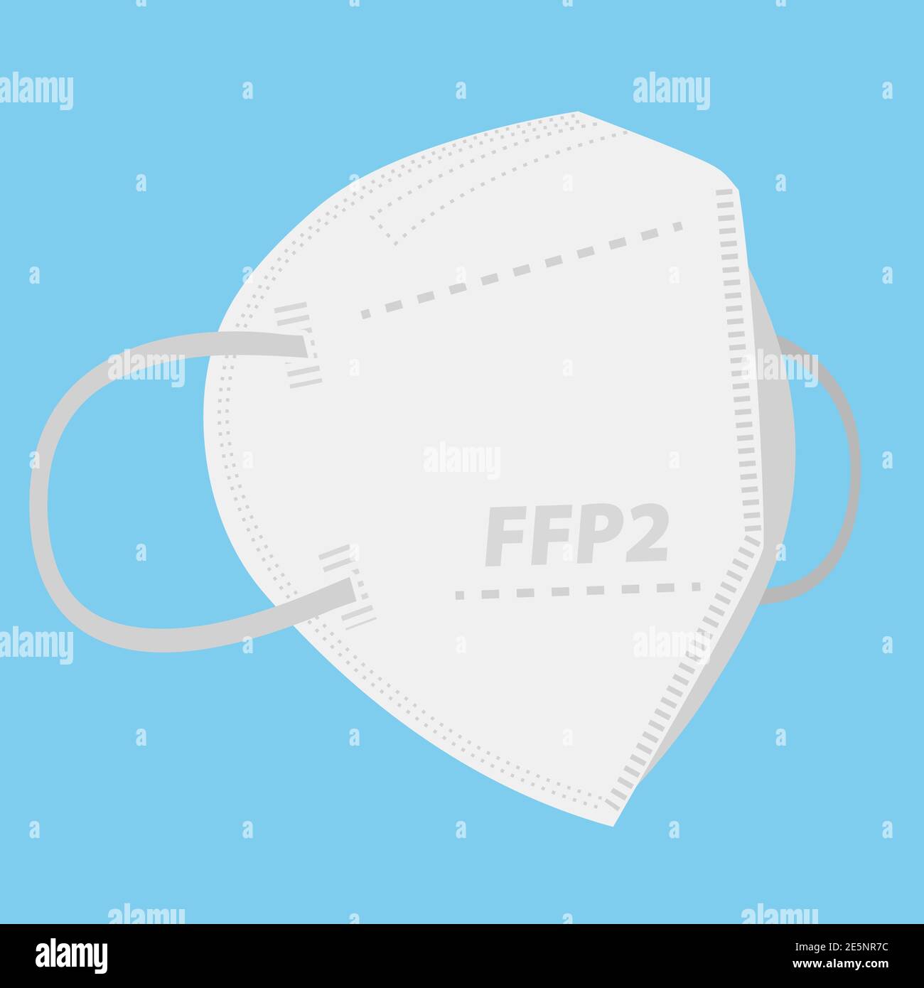 FFP2 respirator face mask on blue background vector illustration Stock Vector