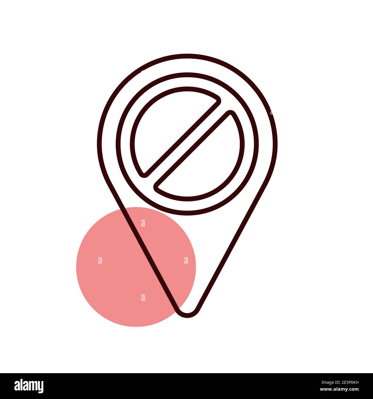 Forbidden pin map icon. Map pointer. Demonstration, manifestation ...