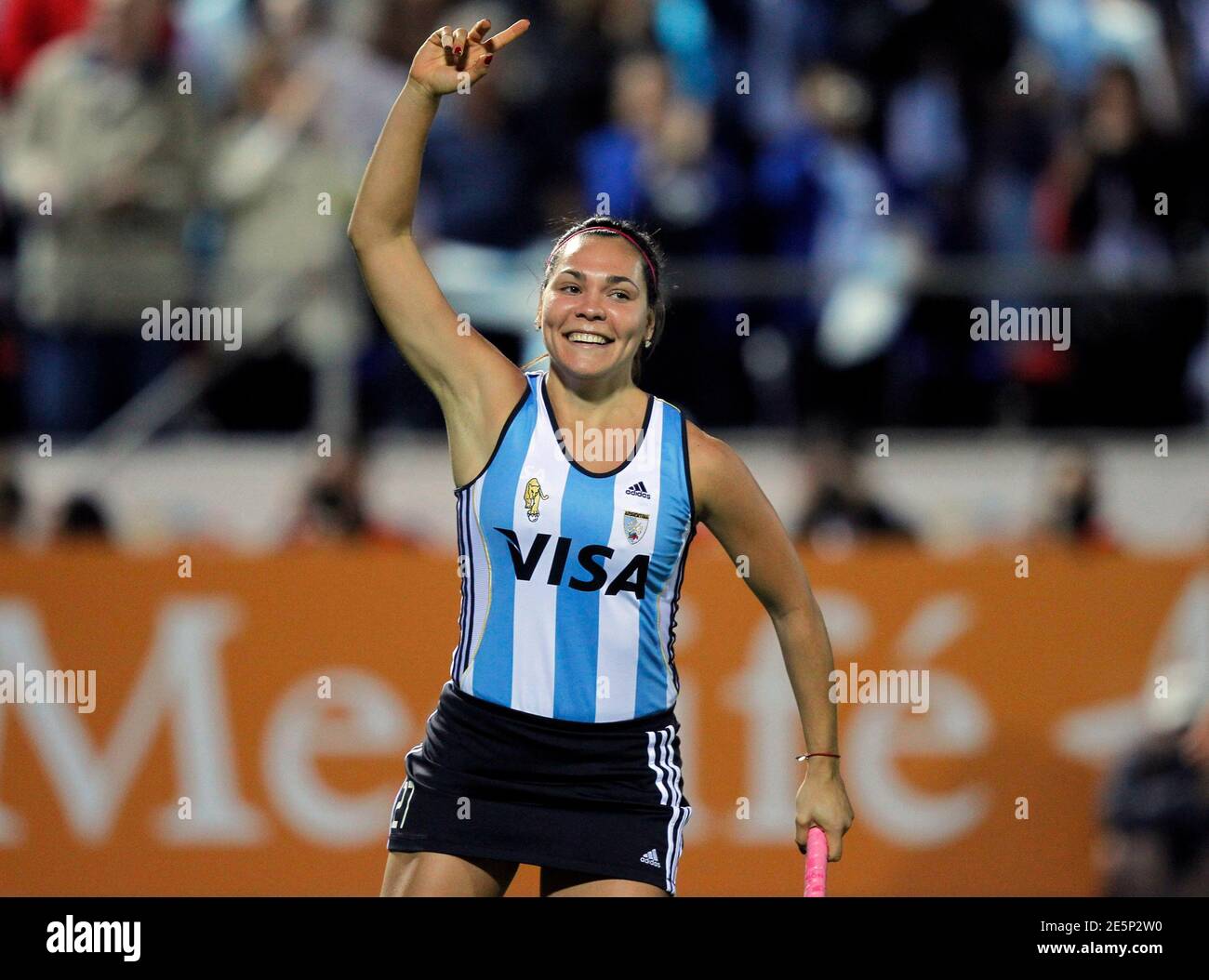 Noel Barrionuevo Of Argentina Celebrates After She Scored Against Netherlands During Their Women S Field Hockey World