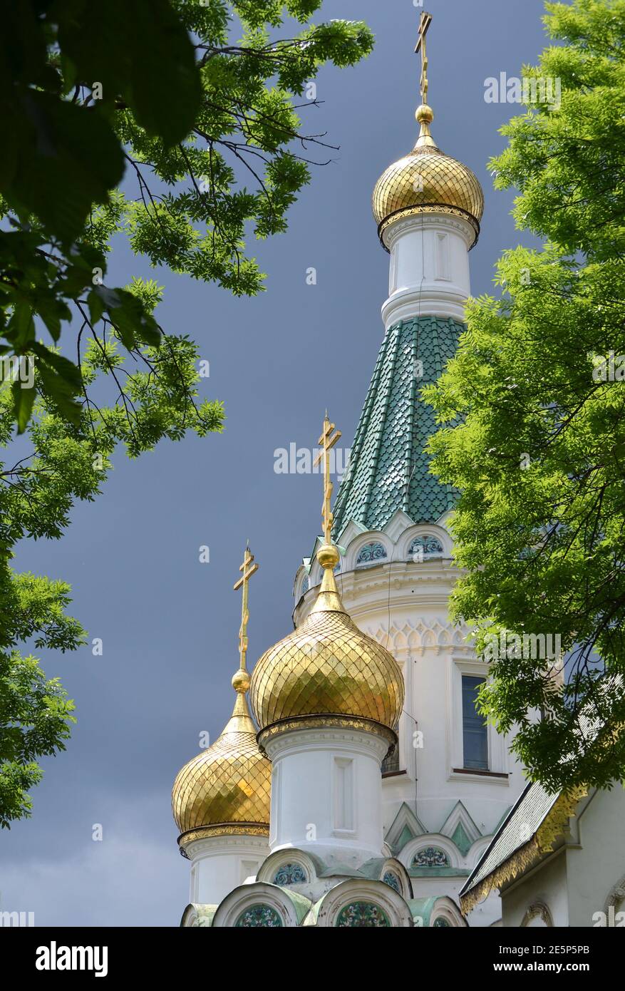 Russian Church of St Nicholas in Sofia, Bulgaria Stock Photo