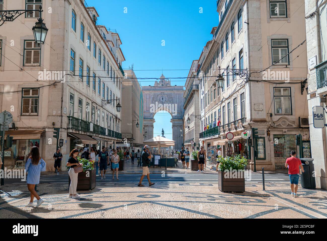 Lisbon - Portugal, August 2020: Elegant Travel destination, city unique architecture in antique european style. Stock Photo
