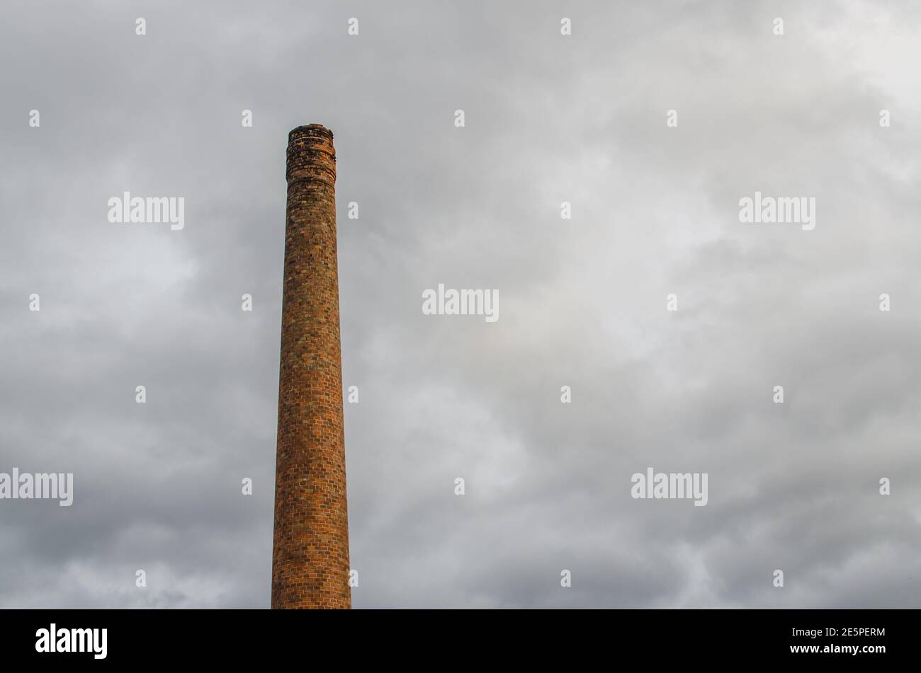 old chimney and gray sky Stock Photo