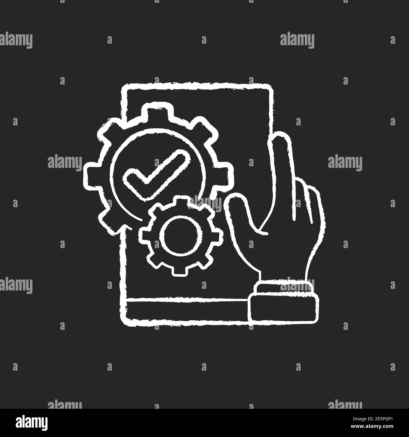 Useful chalk white icon on black background Stock Vector Image & Art ...