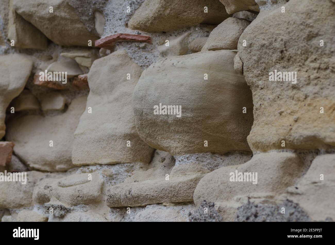 old wall from sandstone Stock Photo