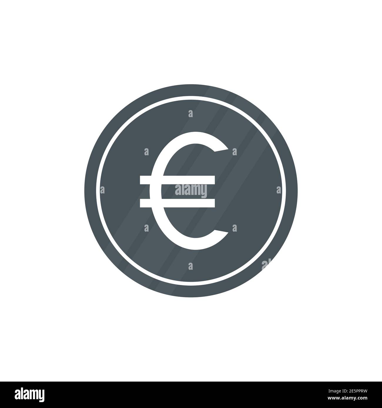 Euro coin icon. Money symbol. Busines pay concept. Vector isolated on white Stock Vector