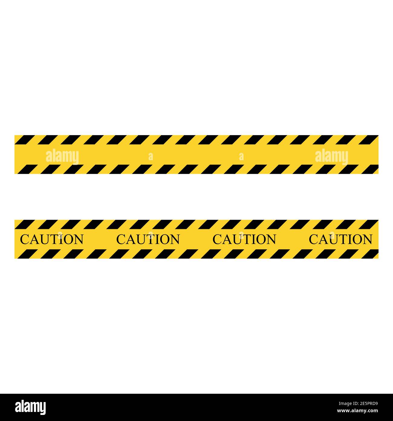 Caution sign stripe. Yellow and black set stripes. Barricade construction tape. Vector illustration isolated on white background Stock Vector