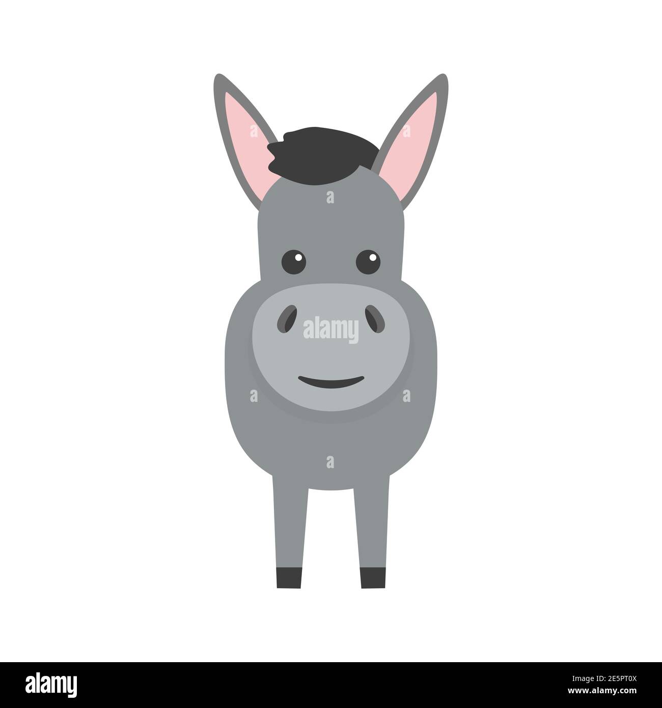 Donkey flat character. Cute farm animal. Vector cartoon illustration ...