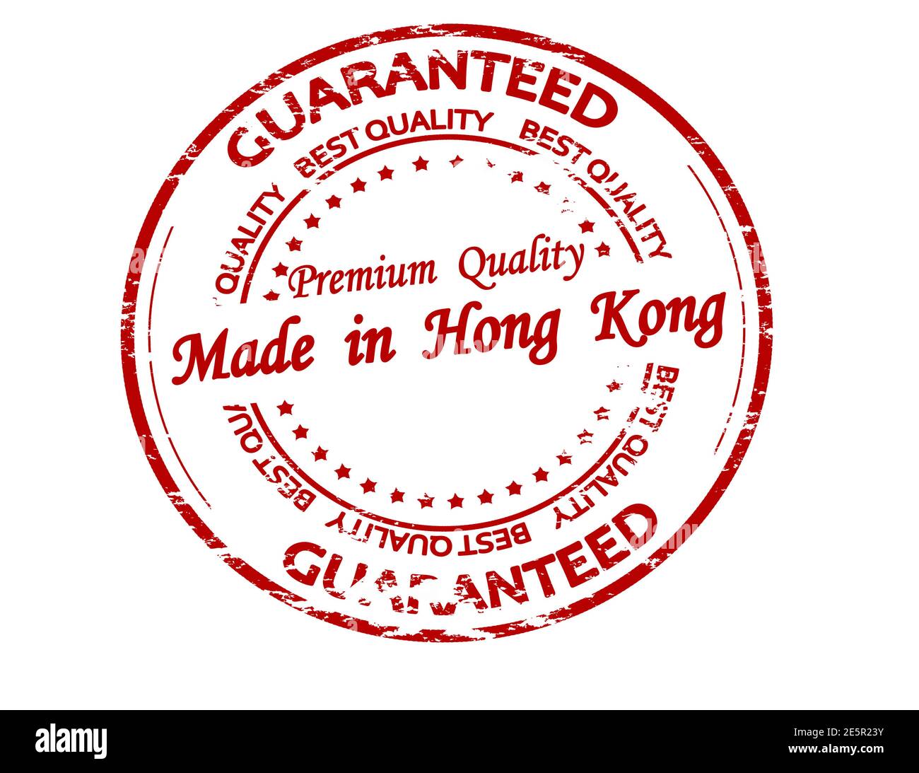 Rubber stamp with text made in Hong Kong inside, vector illustration Stock Photo
