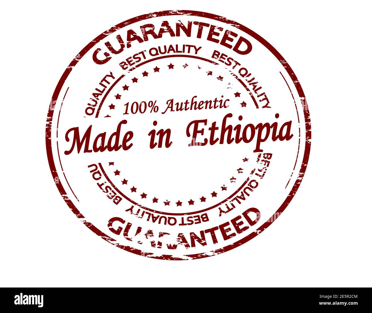 Rubber stamp with text made in Ethiopia inside, vector illustration Stock Photo
